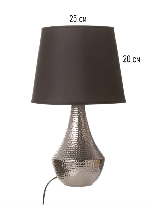 Настольная лампа Настольная лампа "Хелена" 1х15Вт Е14 серебро 25х25х39см