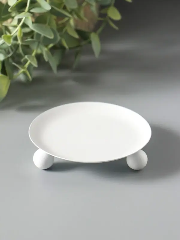 Подсвечник "Чашка на шариках" на 1 свечу, 9 см, белый