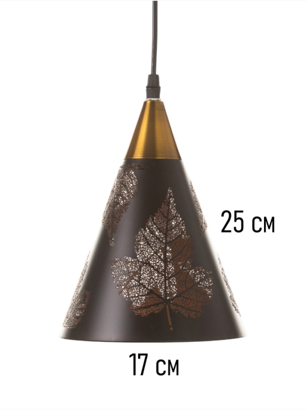 Светильник Светильник "Рэдклифф" (Листья) 1х40Вт Е27 черный 18х18х26+100см