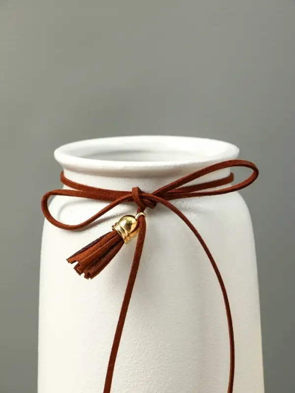 Ваза керамика настольная Ваза керамика настольная "Шерон" классика шнур, 20х9,5х8 см, белый