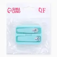 Кусачки книпсер, набор, 2 предмета, в футляре, бирюзовые, серебристые