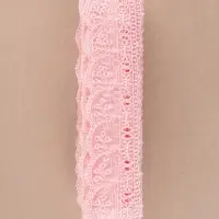 Кружево на сетке, 45 мм, 11&plusmn;1 м, нежно-розовое