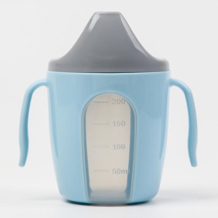 Поильник детский с твёрдым носиком «Protect Me», 200 мл., с ручками, цвет голубой Поильник детский с твёрдым носиком «Protect Me», 200 мл., с ручками, цвет голубой