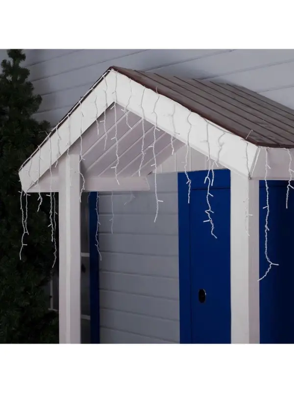 Гирлянда &laquo;Бахрома&raquo; 4&times;0.6 м, IP44, белая нить, 180 LED, свечение синее, 8 режимов, 220 В