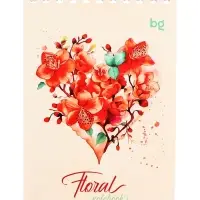 Блокнот А6, 40 листов в клетку, Floral notebook, на гребне, МИКС