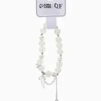 Браслет с подвесками &laquo;Сахарный. Перо и бант&raquo;, d=6 см, шар №10/8, белый радужный в серебре