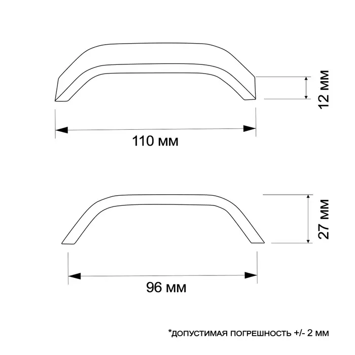 Ручка-скоба мебельная РС109, м/о 96 мм, цвет хром, 4 шт.