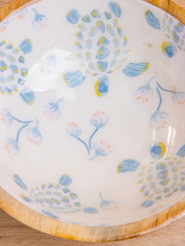 Миска Миска "Черепаха и цветы" дерево манго 17,5х17,5х6,5 см