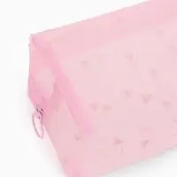 Косметичка дор Сердца, сетка 18*7,5*10, отд на молнии, розовый Косметичка дор Сердца, сетка 18*7,5*10, отд на молнии, розовый