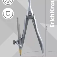 Готовальня ErichKrause. Classic, 7 предметов, в пластиковом пенале, серая