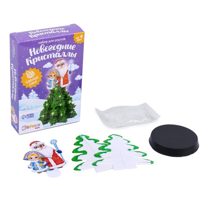 Набор для опытов «Новогодние кристаллы», Дед Мороз и снегурочка Набор для опытов «Новогодние кристаллы», Дед Мороз и снегурочка