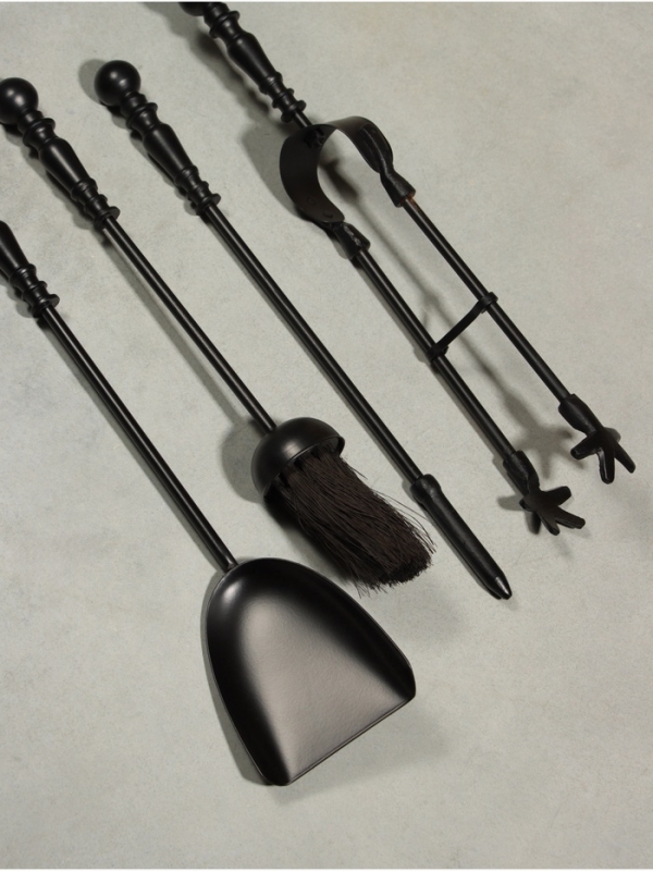 Каминный набор "Дом" сталь, 4 предмета, 11х11х46 см