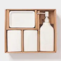 Набор для ванной &laquo;Кристаль&raquo;, 4 предмета, дозатор для мыла, 2 стакана, мыльница