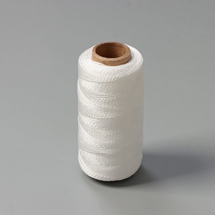 Нить крученая Доляна, 2-х прядная, ПП, d=1,3 мм, 200 м, цвет белый Нить крученая Доляна, 2-х прядная, ПП, d=1,3 мм, 200 м, цвет белый