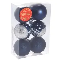 Ёлочные игрушки &laquo;Перелив&raquo;, ёлочка, шары новогодние, набор d=6 см, 6 шт., синий