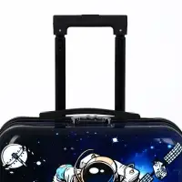 Чемодан детский на колёсах 41 л (S), на молнии, с кодовым замком, 4 колеса, синий