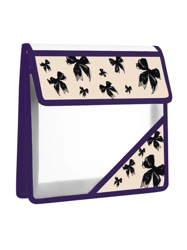 Папка д/тетрадей А5 клапан на липучке пластик "Бантики", 1 отделение 230*190*50