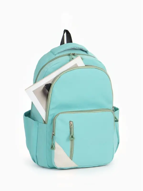 Рюкзак школьный на молнии, с отделами, карманами, размер 31&times;18&times;44 см, бирюзовый