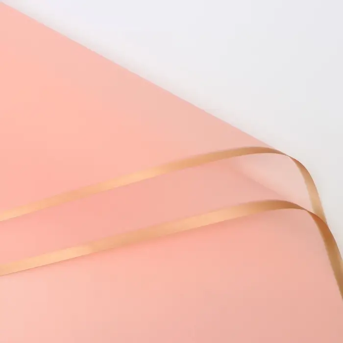 Пленка для цветов «Бронзовая полоса», светло-розовый, 57×57 см Пленка для цветов «Бронзовая полоса», светло-розовый, 57×57 см