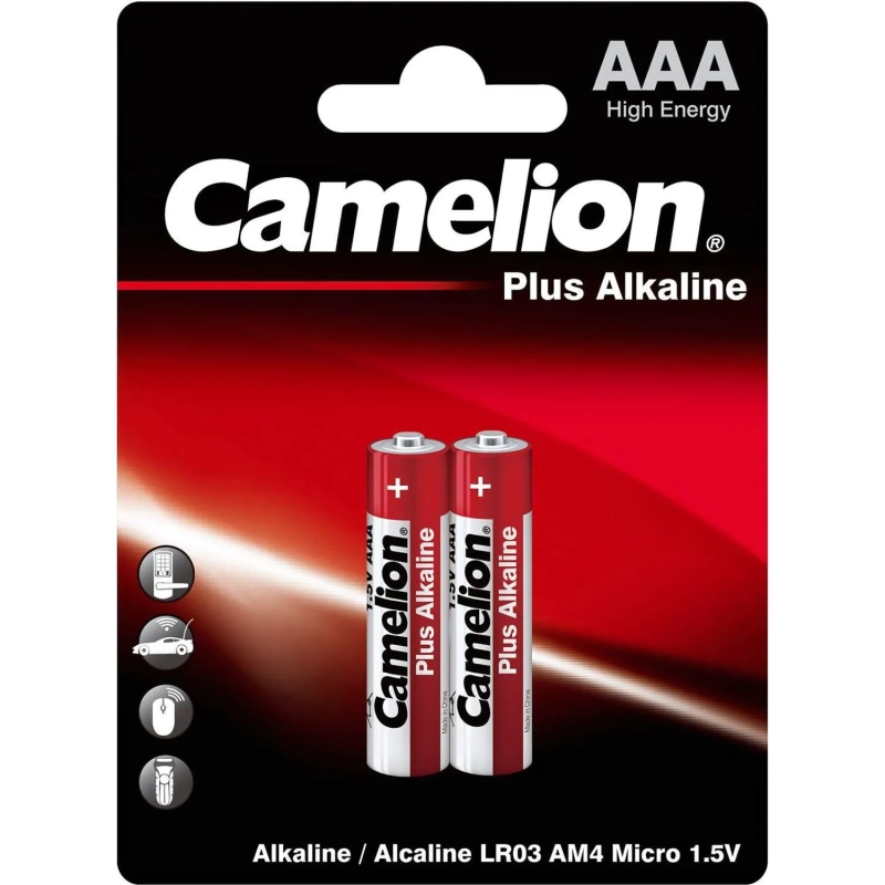 Батарейка Camelion AAA/LR 03 Plus Alkaline BL-2 1.5В(2 шт в уп.)
