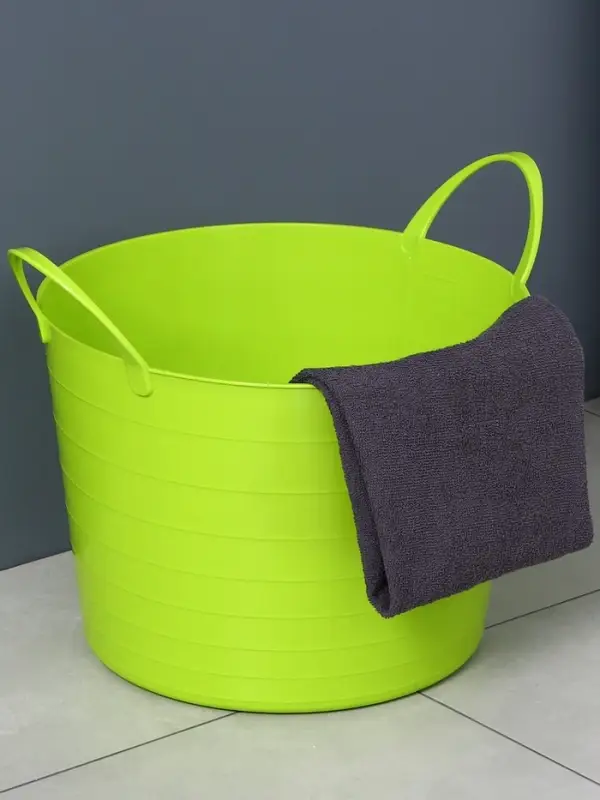 Корзина для белья мягкая, 17 л, d=33 см, h=24.5 см, ярко-зелёная