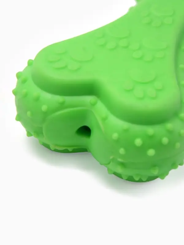 Жевательная игрушка для собак &laquo;Объемная кость с лапками&raquo;, 12 с, TPR, зелёная