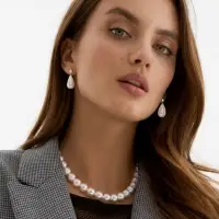 Набор 3 предмета: серьги, бусы, браслет &laquo;Классика&raquo;, белый, 45 см