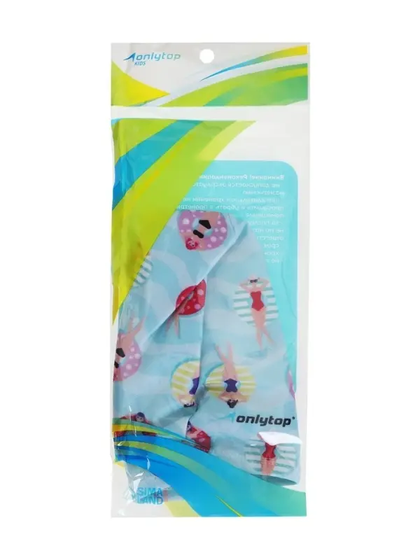 Шапочка для плавания детская ONLYTOP CAKE, тканевая, обхват 46-50 см