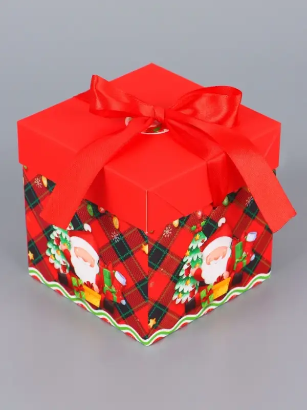 Коробка Самосборная "Дедушка мороз"  10х10х10 см