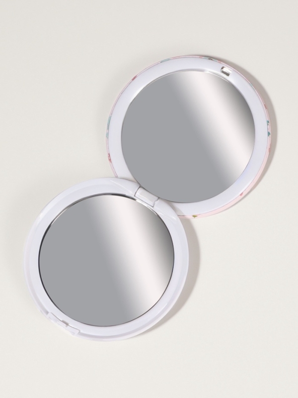 Зеркало складное «Единороги», d = 7,3 см, с увеличением, цвет розовый