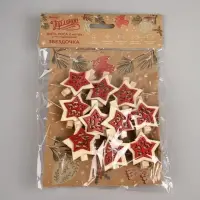 Гирлянда &laquo;Нить&raquo; 2 м, роса с насадками &laquo;Прищепки-звёздочки&raquo;, IP20, серебристая нить, 20 LED, от батареек АА&times;2, свечение тёплое белое