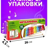 Металлофон музыкальная игрушка &laquo;Весёлые песни&raquo;, 12 тонов, карточки с песнями