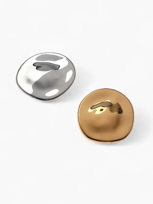 Брошь &laquo;Декоративная пуговица&raquo;, набор 2 шт. цвет золото и серебро