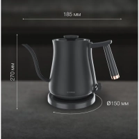 Чайник HYK-S5500 0.7л. 1000Вт черный (металл)