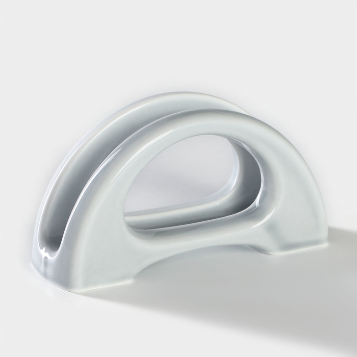 Салфетница фарфоровая «Акварель», цвет светло-серый Салфетница фарфоровая «Акварель», цвет светло-серый