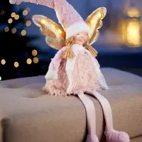 Светодиодная фигура &laquo;Кукла в розовом&raquo; 70 см, текстиль, 6 LED, от батареек AG10&times;3, свечение тёплое белое