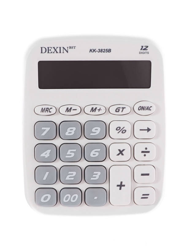 Калькулятор настольный 12-разрядный КК-3825В, белый Калькулятор настольный 12-разрядный КК-3825В, белый
