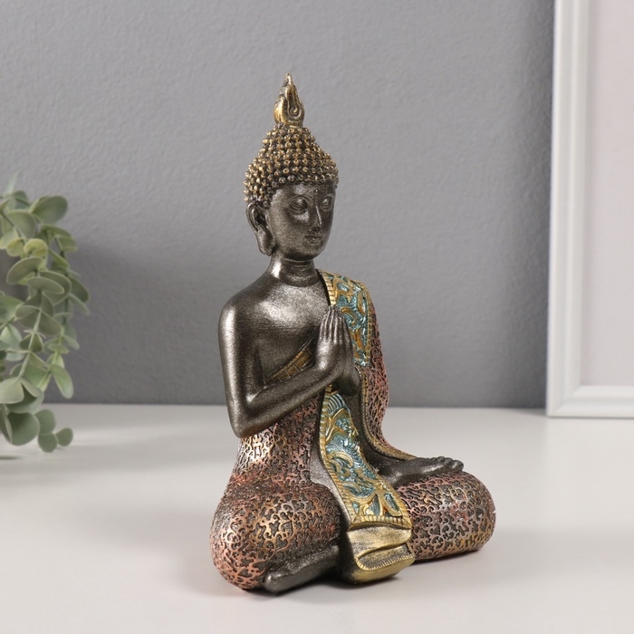 Сувенир полистоун Сувенир полистоун "Будда - Мудра Намаскара" серый 9,5х13,5х19,5 см