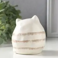 Сувенир керамика "Полосатый котик-шарик" 8х7,5х8,5 см