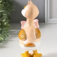 Сувенир полистоун "Утёнок в розовом бантике в горошек" 9,5х6,5х17 см