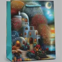 Пакет подарочный ламинированный "Город", S 18 x 23 х 10 см
