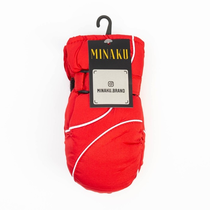 Варежки зимние детские MINAKU, цв.красный, р-р 16 (18 см)
