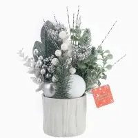 Новогодняя композиция на стол &laquo;Зимнее волшебство. Величие&raquo; пластик, 24&times;10.5 см, белый