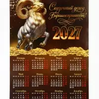 Календарь 2027, настенный, А3 &laquo;Богатый барашек&raquo;