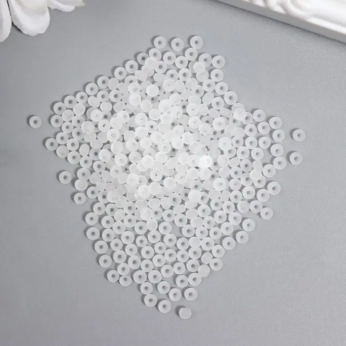 Бисер стекло 8/0  Бисер стекло 8/0 "Матовый полупрозрачный. Белый" 10 гр