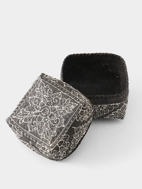 Корзинка плетёная &laquo;Бонтанг&raquo;, 16&times;16&times;12 см, бамбук, тёмная