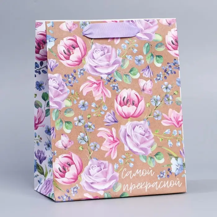 Пакет подарочный крафтовый, упаковка, «8 марта», MS 23 х 18 х 10 см Пакет подарочный крафтовый, упаковка, «8 марта», MS 23 х 18 х 10 см