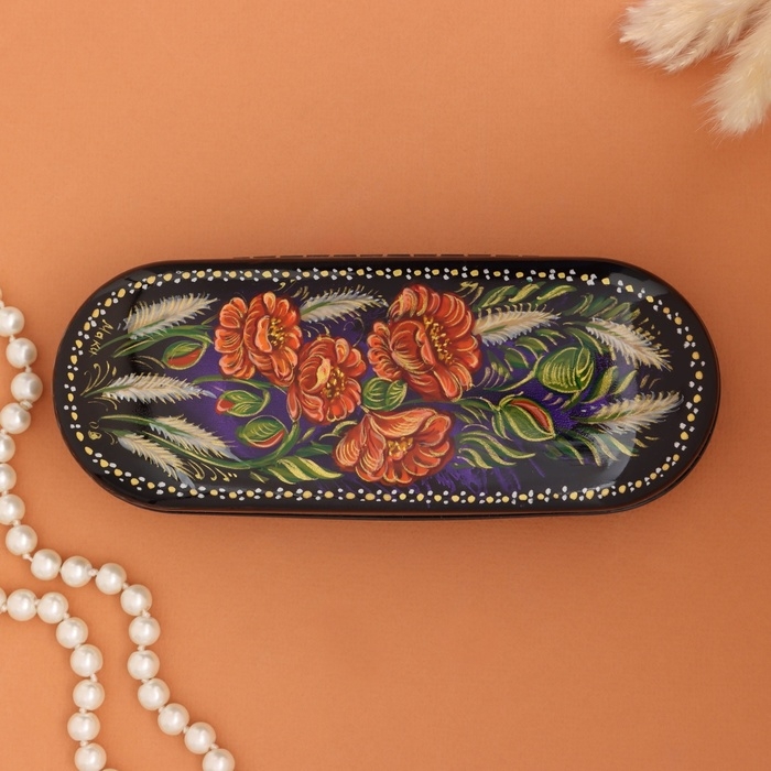 Очечник Очечник "Маки", чёрный, 17х7 см