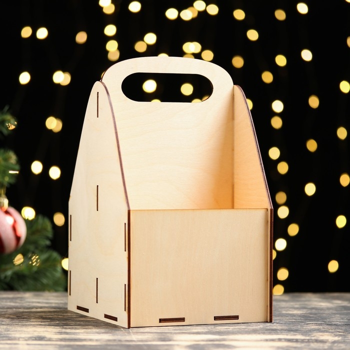 Ящик под пиво  Ящик под пиво "С Новым годом!" кружки пива, снежинки