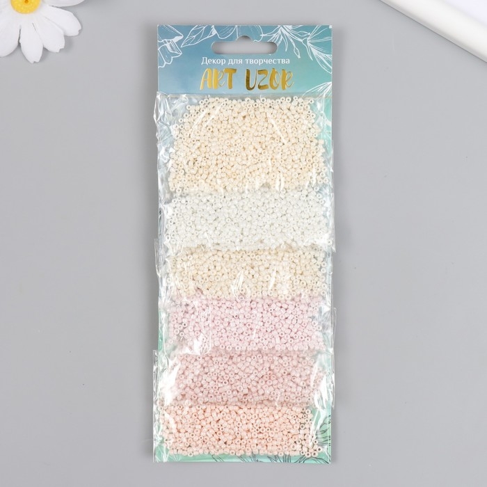 Бисер круглый 12/0  Бисер круглый 12/0 "Облако" жемчужные 6 цветов х 20 гр 20х8 см